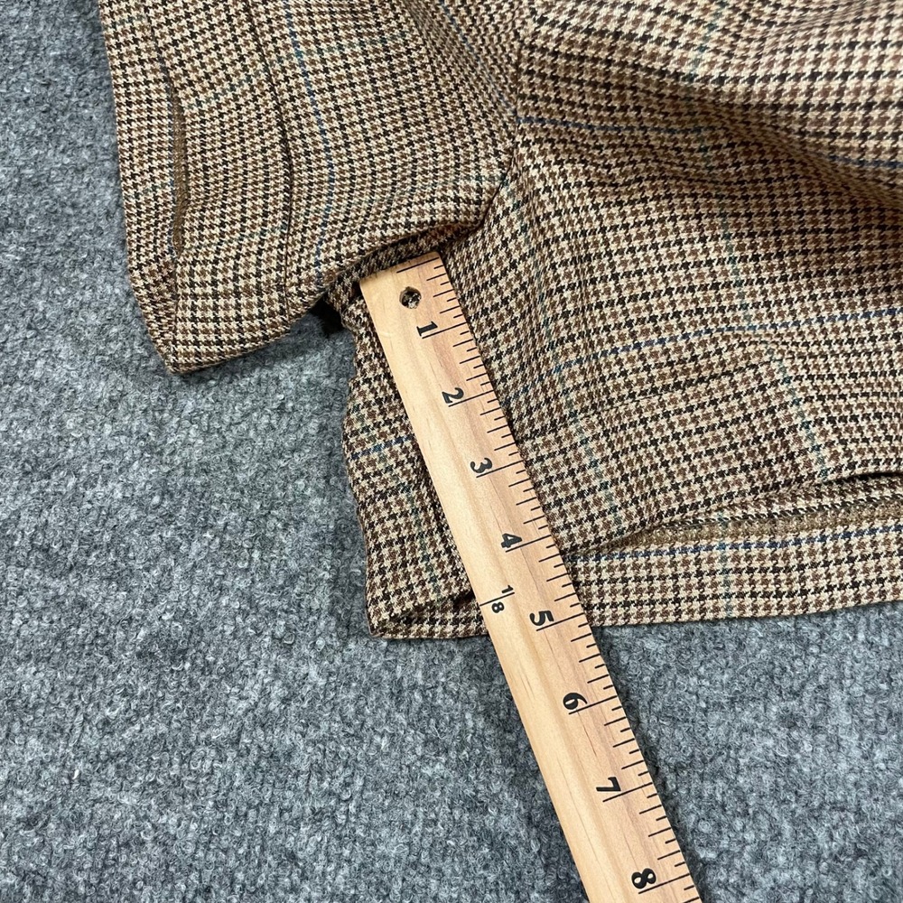Polo Ralph Lauren Shorts Womens 6 Brown Houndstooth Linen Silk High Rise Cuffed - Picture 6 of 9